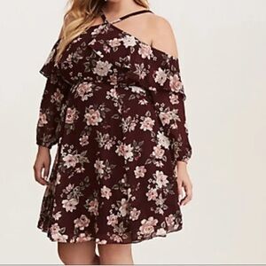 Torrid plus size 22-Floral Off-Shoulder Dress